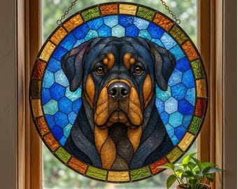 Dog Stained Glass Pattern, Printable Pet Suncatcher Template, Dog Portrait PDF Digital Download