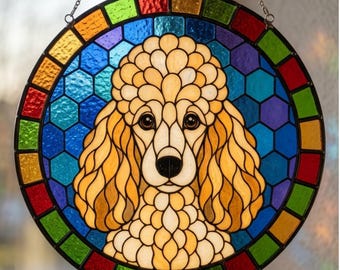 Dog Stained Glass Pattern, Dog Face Suncatcher Template, Pet Portrait Window Art, Dog Lover Gift, Printable PDF PNG JPG Download