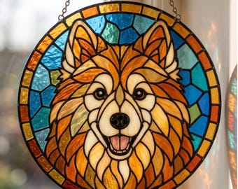 Dog Stained Glass Pattern, Dog Face Suncatcher Template, Pet Portrait Window Art, Beginner Art, Printable Digital Download