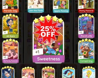 Monopoly Go Sticker 5 Sterne Gesamte Albumkollektion (FROHE ERNTE)
