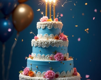 GIF animados de feliz cumpleaños: saludos digitales festivos (descarga instantánea)