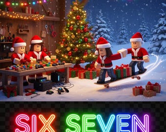 Paquete PNG navideño de Roblox (5) / Paquete de arte de jugador Six Seven / Descarga digital navideña