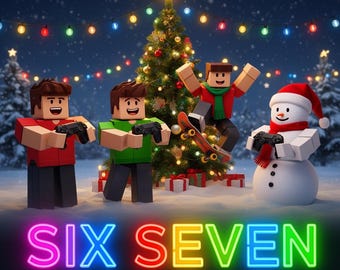 Paquete PNG navideño de Roblox (5) / Paquete de arte de jugador Six Seven / Descarga digital navideña