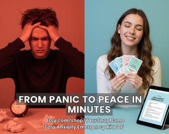 Anxiety Relief Flashcards: Zero Anxiety Emergency Kit (PDF Pattern)