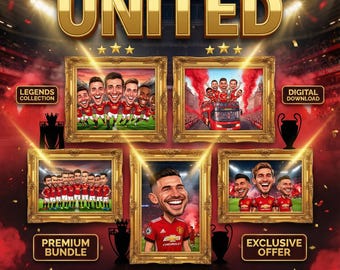 Red Devils Bundle 5 Image, Soccer Fan SVG PNG, Football Art 300 DPI, Instant Download