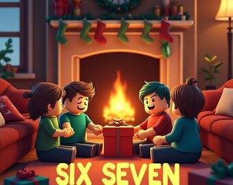 Paquete de 5 imágenes PNG de Roblox / Diversión en la nieve para niños de seis y siete años / Impresión digital de 300 DPI