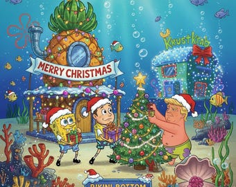 Paquete de 5 imágenes de parodias navideñas, mercado invernal de fantasía, humor de muñecos de nieve, descarga digital