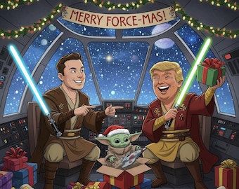 Paquete de 5 imágenes de parodias navideñas, mercado invernal de fantasía, humor de muñecos de nieve, descarga digital