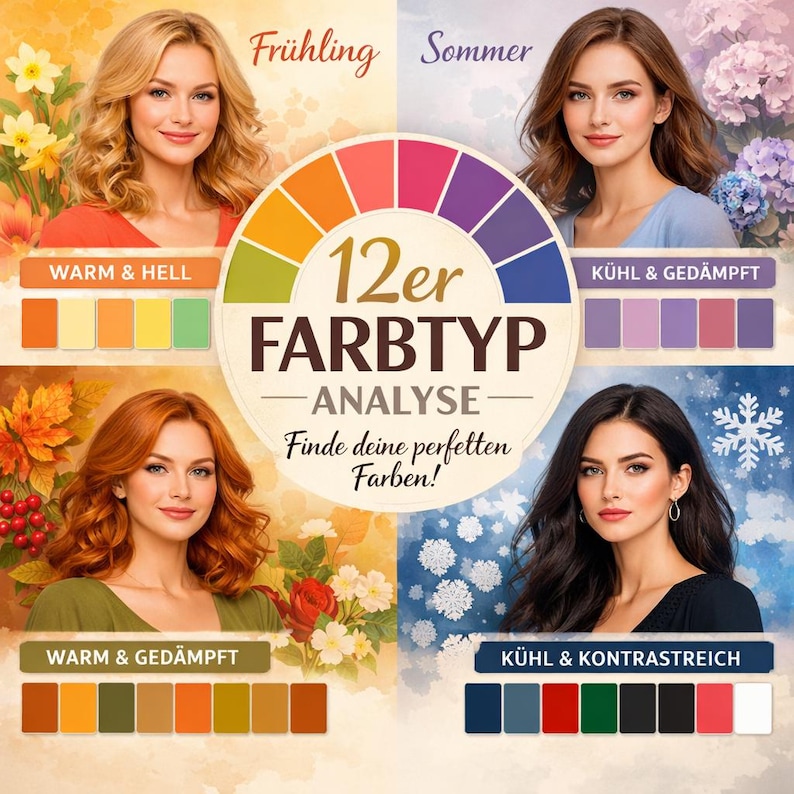 Personal Color Analysis According to the Twelve Seasons System Makeup ...