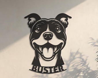 Personalized Dog Metal Wall Art, Custom Pet Name Sign, Rustic Puppy Wall Decor, Dog Lover Home Accent