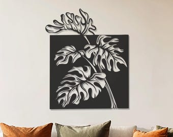 Leaf Metal Wall Art Botanical Wall Decor Tropical Leaf Wall Art Minimalist Plant Wall Decor Nature Wall Art Living Room Decor