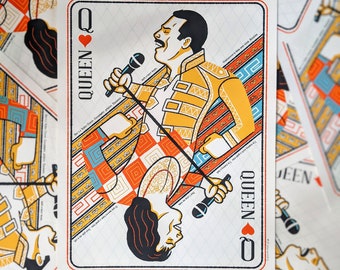 Queen of Hearts - Queen - Freddie Mercury - Screen Print