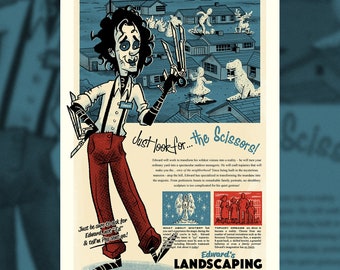 Edward's Landscaping- Edward Scissorhands - Screen Print