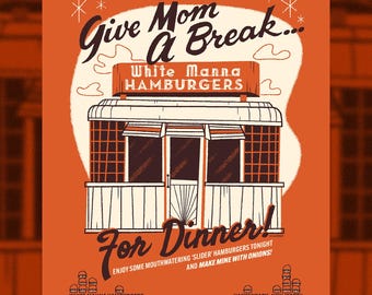 White Manna Hamburger - Screen Print