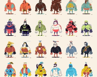 Fat Heroes - Mini Prints