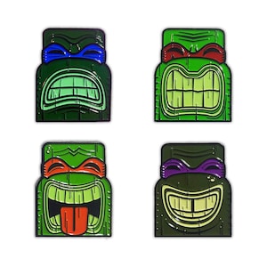 Tiki Turtles Enamel Pins