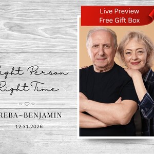 Personalized Wedding Photo Board, Second Marriage Vow Renewal Keepsake