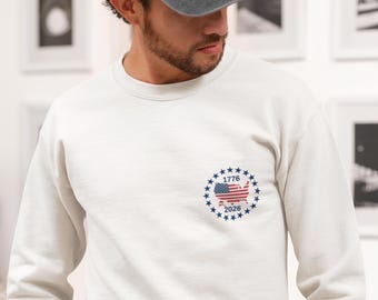 USA 250th Anniversary Shirt, 1776 2026 Patriotic Crest Sweatshirt, Minimalist American Flag Emblem Shirt