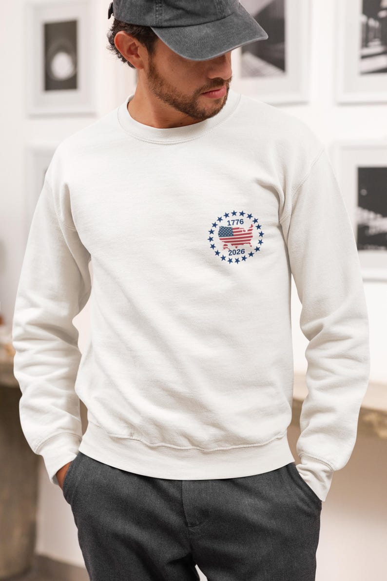 USA 250th Anniversary T-Shirt, Patriotic Crest Emblem Tee, 1776-2026 American Pride Shirt image 3