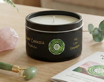 Heart Chakra Candle Series: Aromatherapy, Meditation, Soy, Winged Codex Spiritual Decor