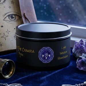 Third Eye Chakra Candle: Aromatherapy Meditation Candle in Tin