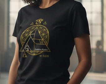 Golden Ratio Pyramid Shirt, Sacred Geometry Tee, Esoteric Top