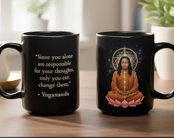 Yogananda Meditation Mug — Sacred Geometry Chakra Coffee Cup