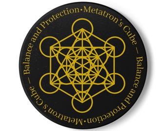 Metatrons Cube Coaster, Sacred Geometry Protection Art, Gold Line Symbol Coaster