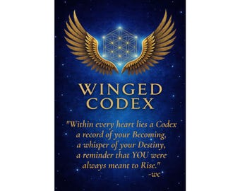 Elegant Winged Codex Matte Poster: Spiritual Home Decor