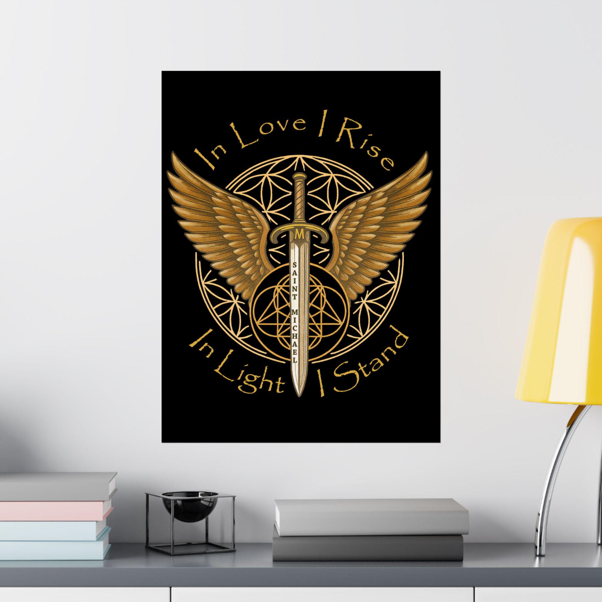 Saint Michael Print: Archangel Protection Sigil, Winged Codex Spiritual ...