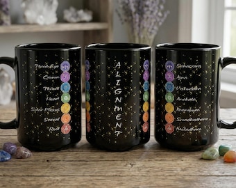 Seven Chakra Alignment Mug · Spiritual Healing Coffee · Energy Balance Gift · Meditation· Winged Codex