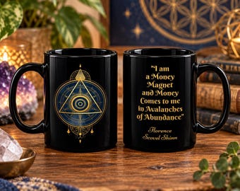 Florence Scovel Shinn Money Magnet Sigil Mug, Sacred Geometry, 15 oz