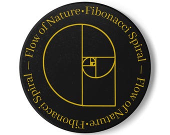 Fibonacci Spiral Coaster, Sacred Geometry Flow of Nature, Golden Ratio Art, Drink Coaster