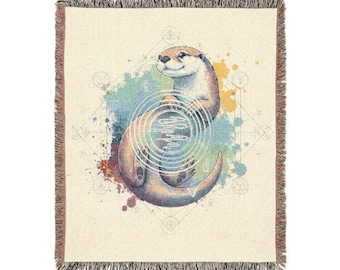 OTTER Woven Cotton Blanket | Winged Codex Signature Series | Playful Spirit • Flow • Joy
