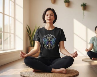 Butterfly Sacred Geometry T-Shirt, Alchemy of Flow, Yoga Meditation
