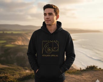 Golden Spiral Nautilus Hoodie | Fibonacci Sacred Geometry, Math & Nature Design
