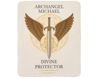 Archangel Michael Sherpa Fleece Blanket • Divine Protection, Spiritual Gift