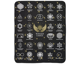 Manta polar de geometría sagrada • Manta esotérica del Códice Alado