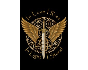 Saint Michael Print: Archangel Protection Sigil, Winged Codex Spiritual Decor