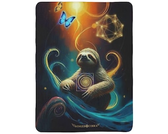 Manta polar con espíritu perezoso • Geometría sagrada, manta mística