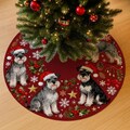 Miniature Schnauzer Dog Christmas Tree Skirt, Miniature Schnauzer Dog Christmas Tree Cover, Dog Lover Gift, Christmas Tree Home Decor