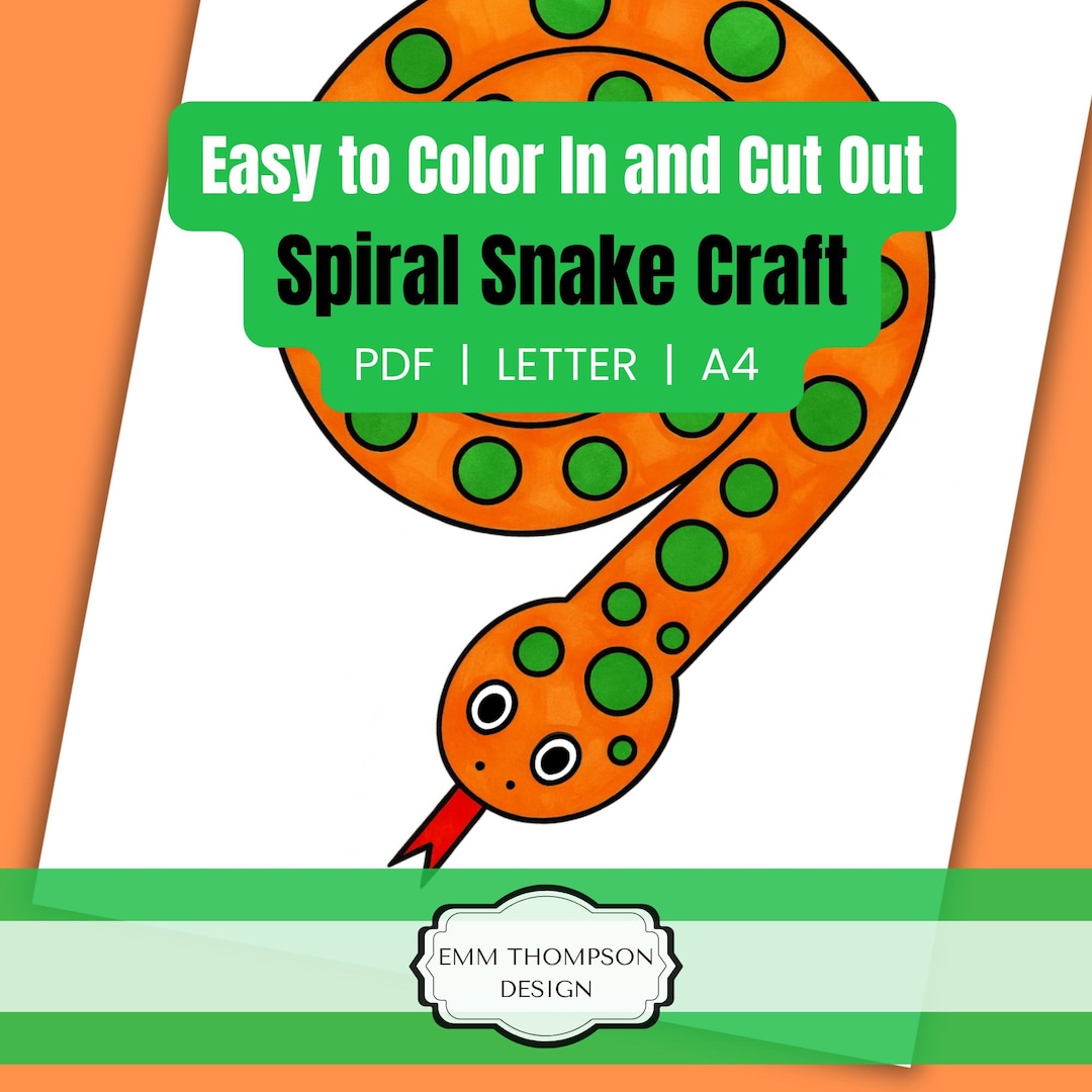 Gallery Detail: Spiral Snake Craft Printable For Kids Cut Out Hanging Snake