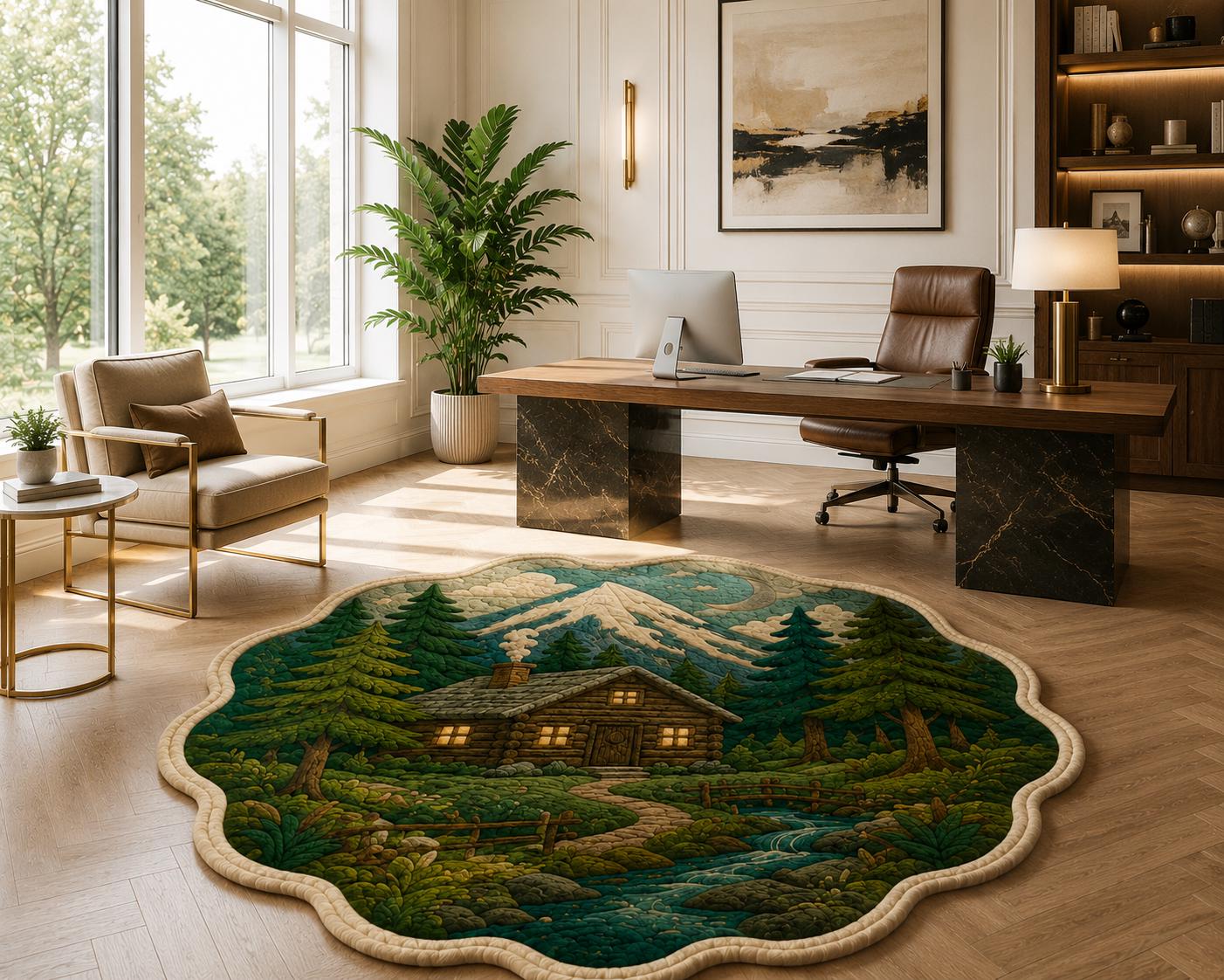 Hand Tufted Cabin Rug • Mountain Forest Area Rug • Rustic Woodland Home ...