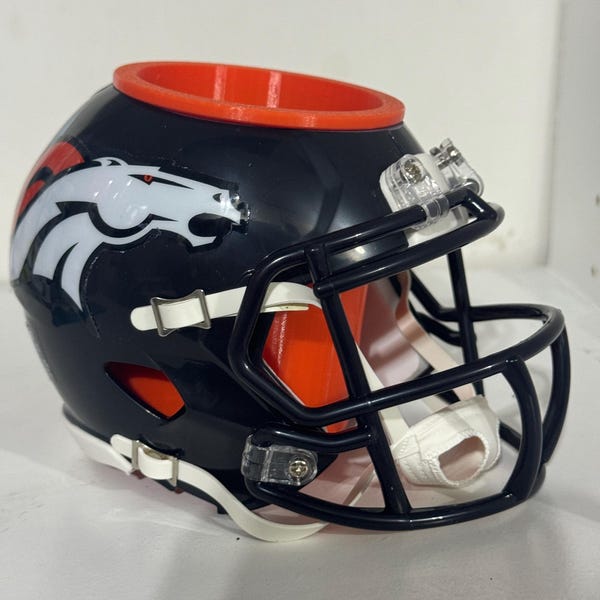 Mini sac de bureau pour casque Denver Broncos - Organiseur de chambre / bureau - Cadeau sport