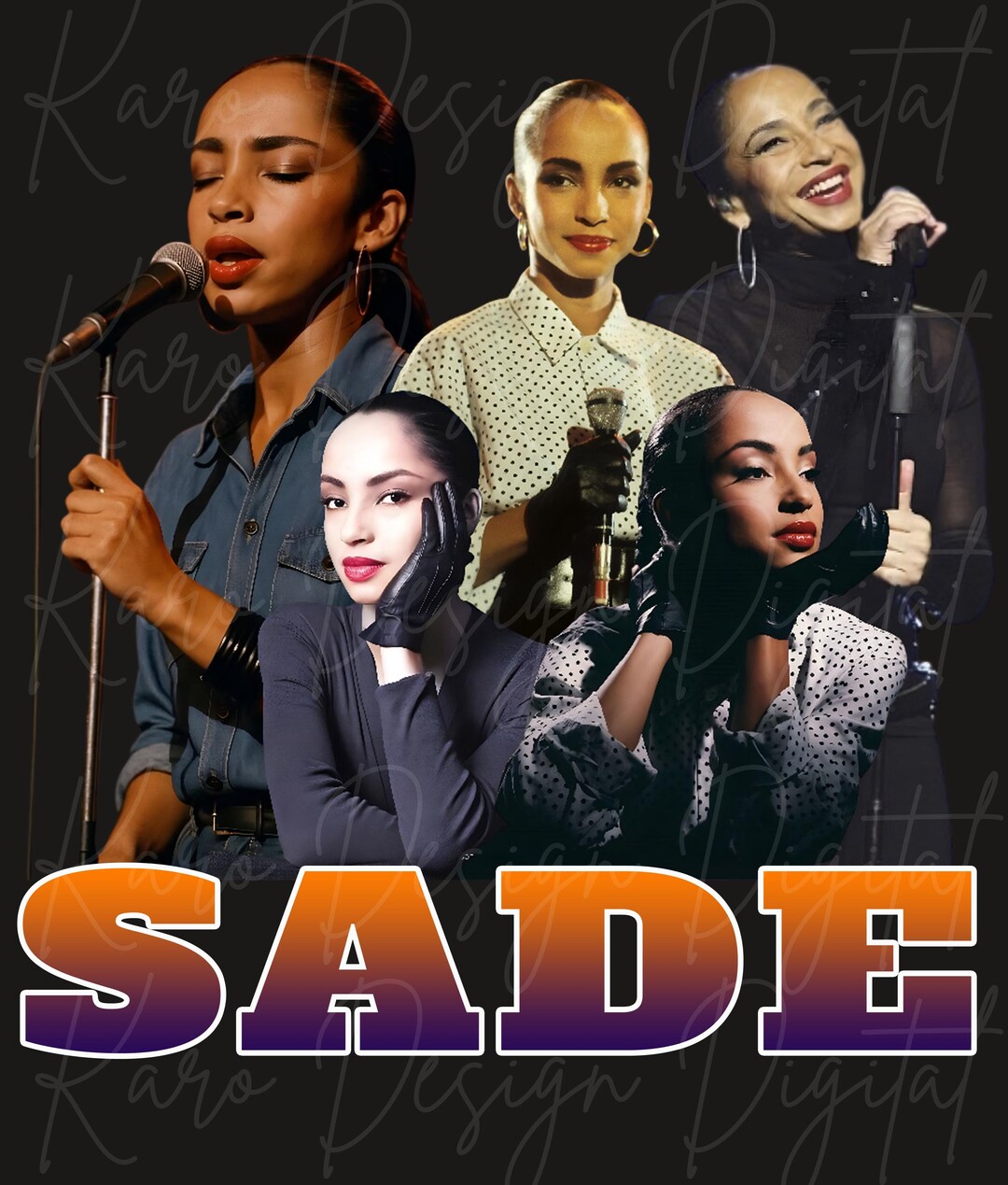 Sade T-shirt Design PNG, 80s Singer Style, Finished Digital File ...