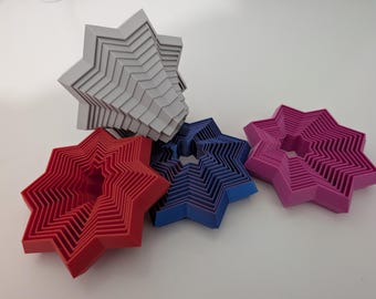 Sculpture empilable en étoile imprimée en 3D, jouet géométrique agité