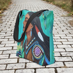 Hummingbird Prayer Tote Bag: Native Art Inspired, Large & Durable