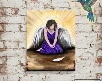 Angel of Grace Giclée Print | Spiritual Angel Wings Art | Symbol of Healing & Hope