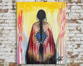 Memory of the Braid | Ancestry and Heritage Art | Contemporary Indigenous Fine Art | Museum-quality Fine Art Giclée by Layne Polzin