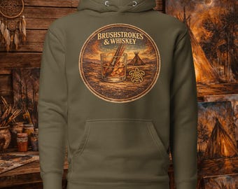 Brushstrokes & Whisky Slumber Hoodie - Native Western Style | Unisex